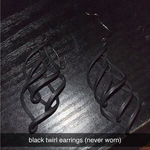 Black Twirl Earrings